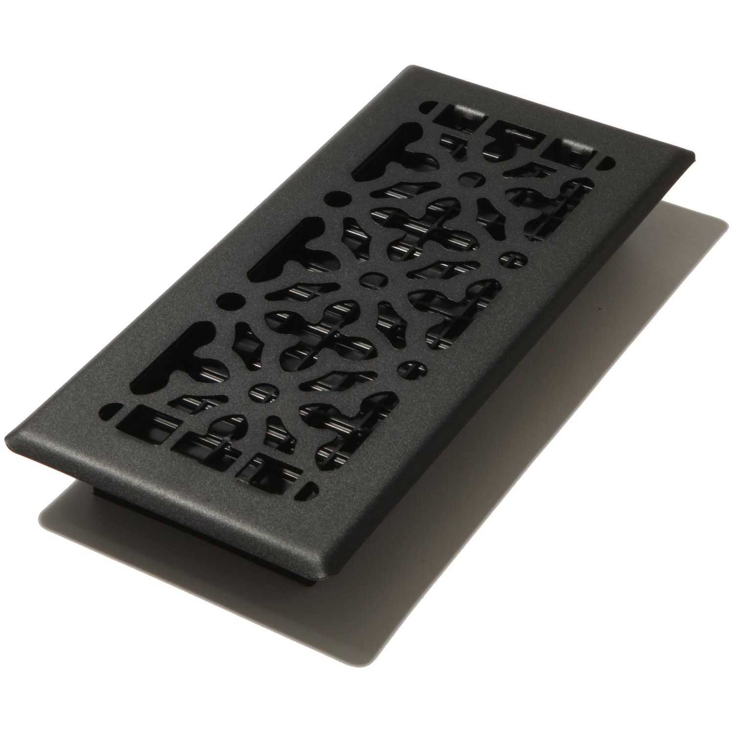Decor Grates 4 inch x 10 inch steel finish Gothic design floor register - Zenithce