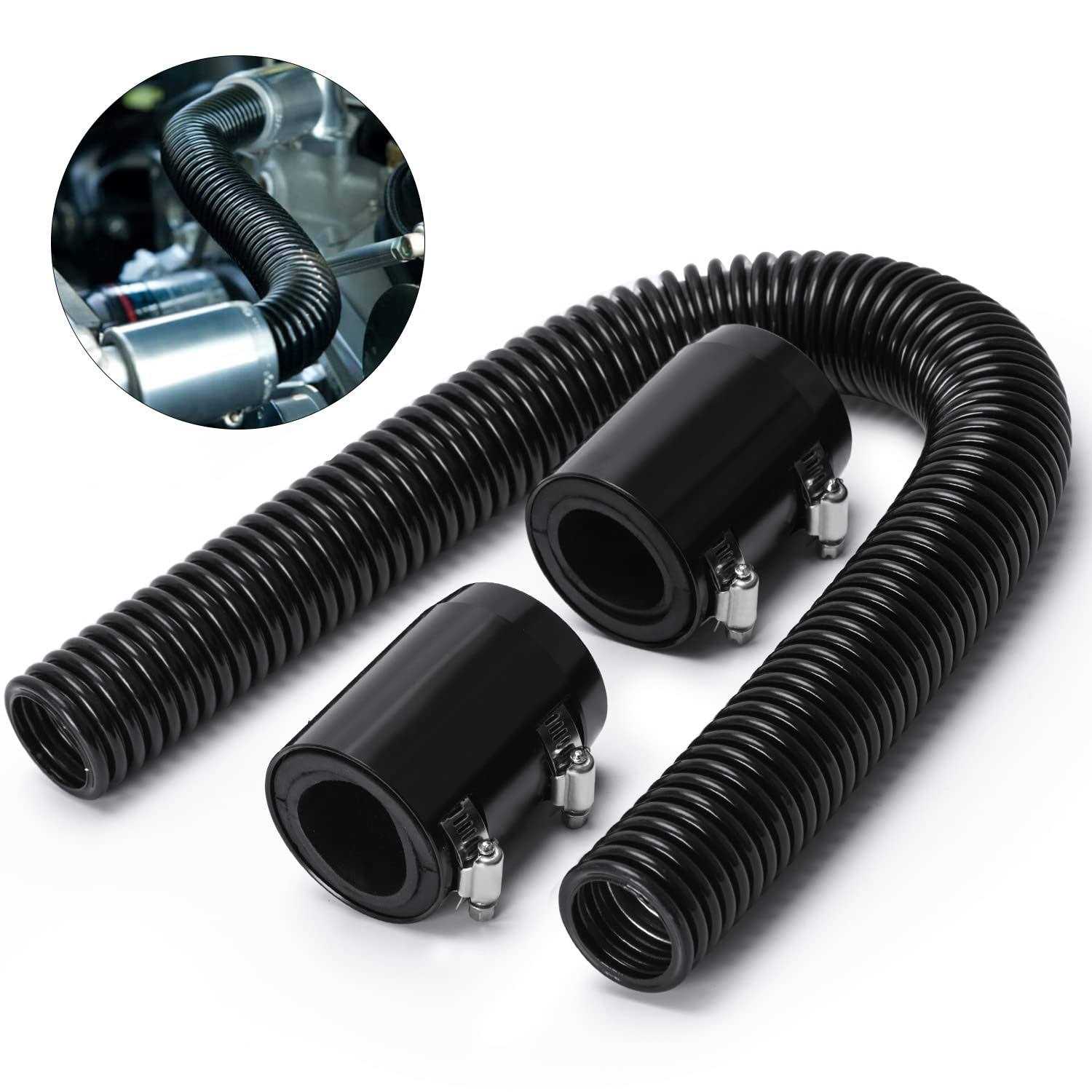 Hypertune Universal 48 Stainless Steel Radiator Flexible Coolant Water Hose Kit With 4pcs Clamp 1.25 1.5 1.75 - Zenithce