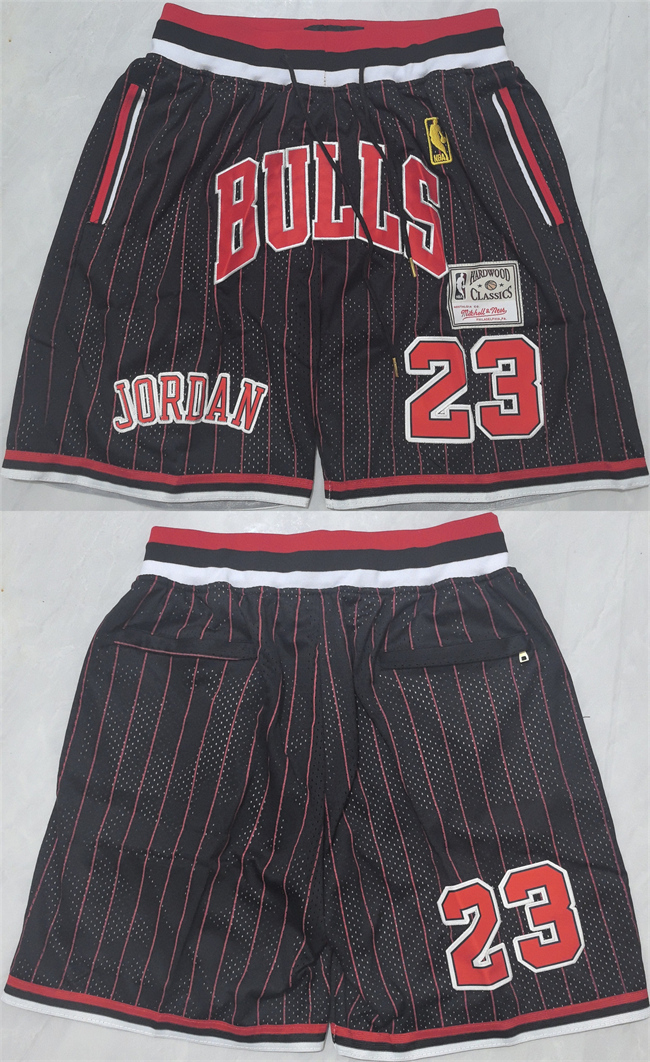 Chicago Bulls #23 Michael Jordan Black Shorts (Run Small) - Zenithce