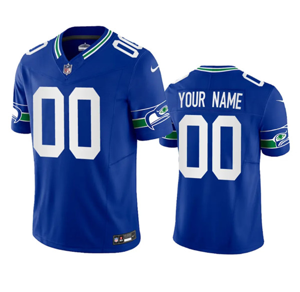 Seattle Seahawks Custom Royal 2023 F.U.S.E. Vapor Limited Throwback Stitched Jersey - Zenithce
