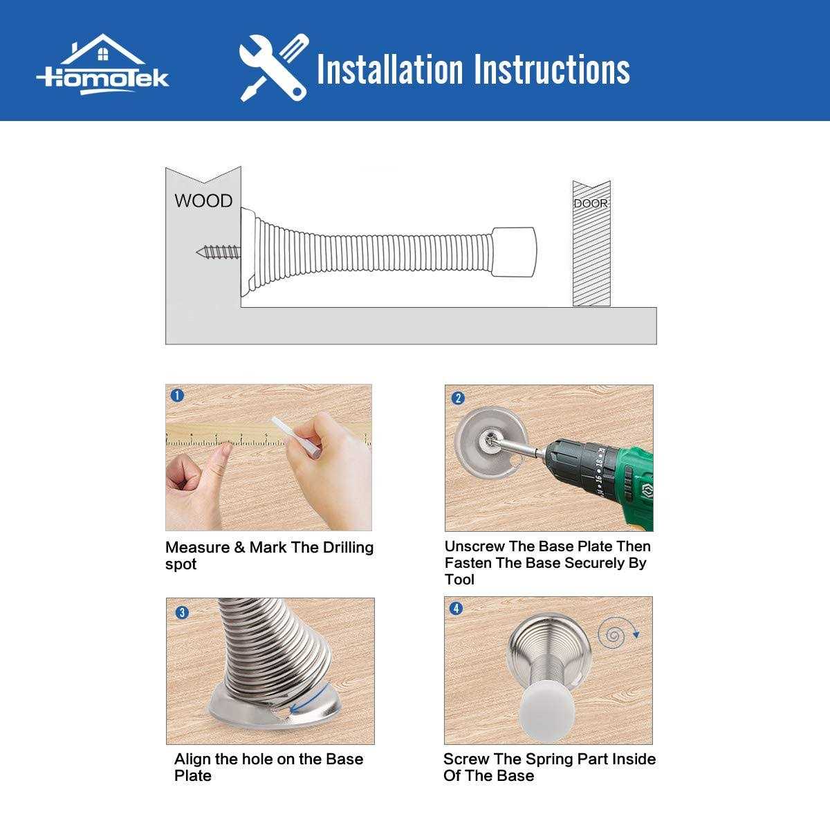 HOMOTEK 12 Pack Spring Door 3-1/8 Heavy Duty Door Stop - Zenithce