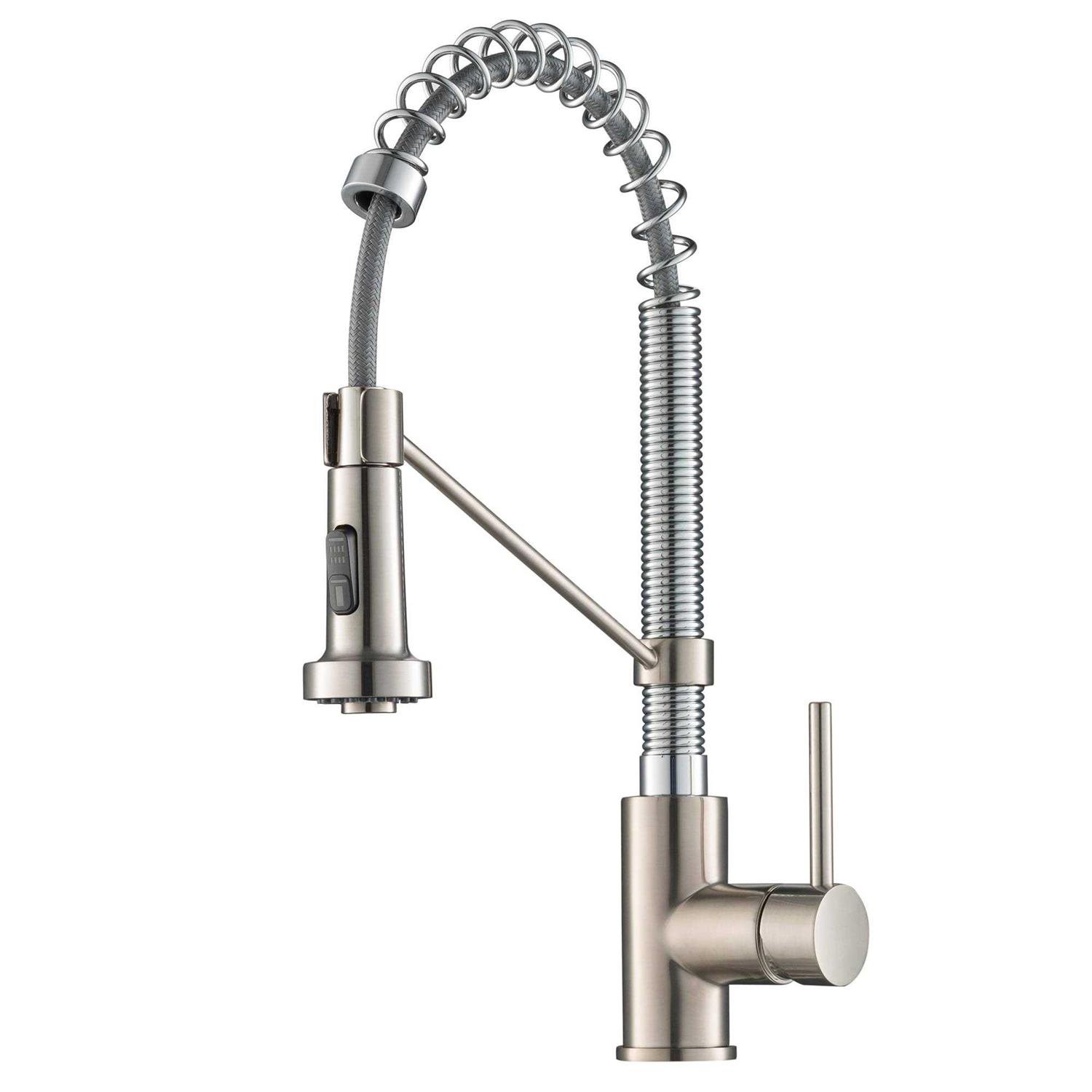 Kraus Bolden Single Handle 18-Inch Commercial Kitchen Faucet with Dual Function Pull-Down Sprayhead KPF-1610 - Zenithce