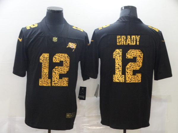 Tampa Bay Buccaneers #12 Tom Brady 2020 Black Leopard Print Fashion Limited Stitched Jersey - Zenithce