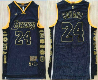 Los Angeles Lakers #24 Kobe Bryant Black Retired Commemorative Soul Swingman Jersey - Zenithce