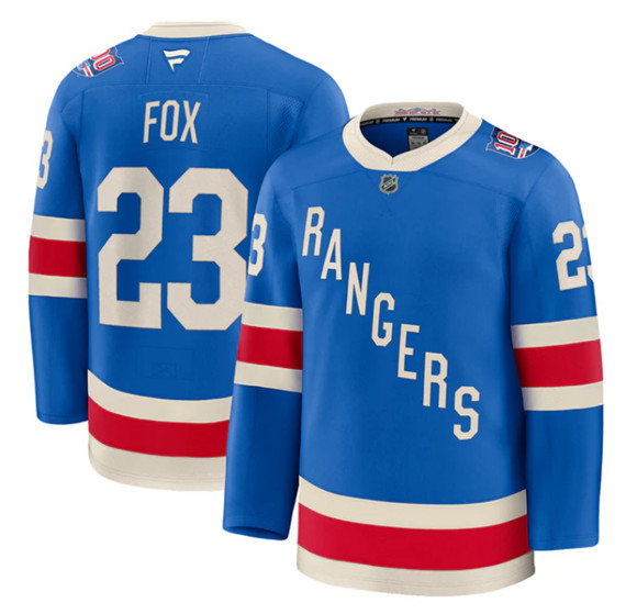 New York Rangers #23 Adam Fox Blue Centennial Stitched Jersey - Zenithce