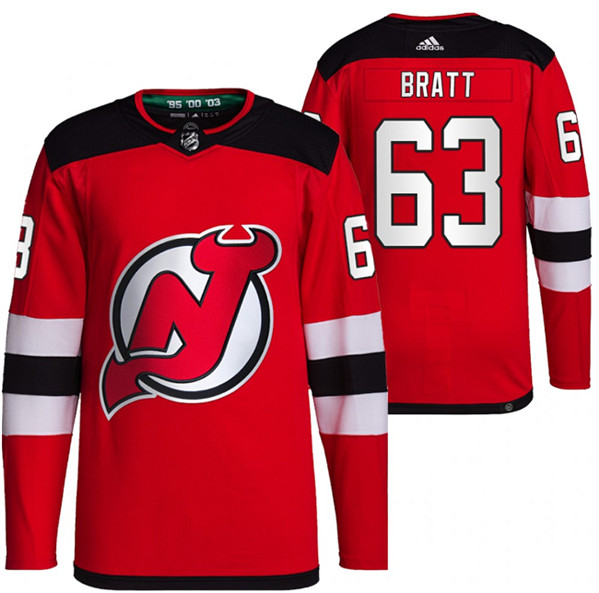 New Jersey Devils #63 Jesper Bratt Red Stitched Jersey - Zenithce