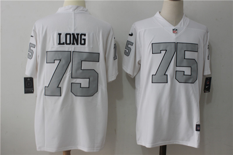 Raiders #75 Howie Long White Stitched Limited Rush Nike Jersey - Zenithce