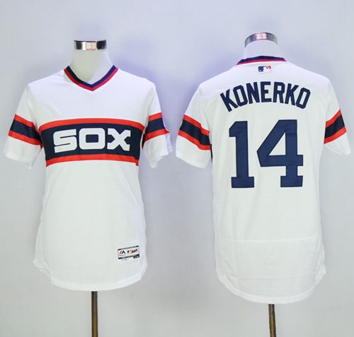 White Sox #14 Paul Konerko White Flexbase Authentic Collection Alternate Home Stitched Jersey - Zenithce