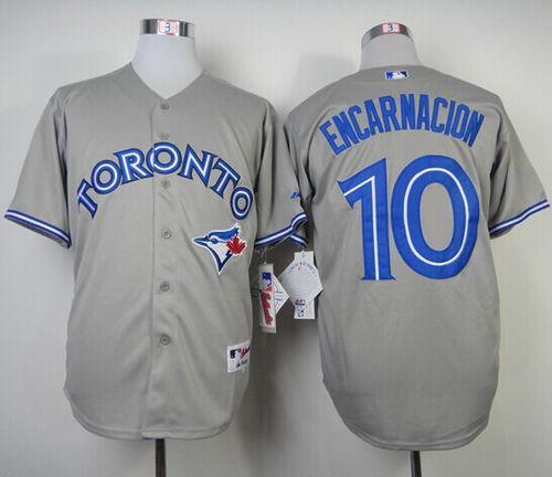 Blue Jays #10 Edwin Encarnacion Grey Stitched Jersey - Zenithce