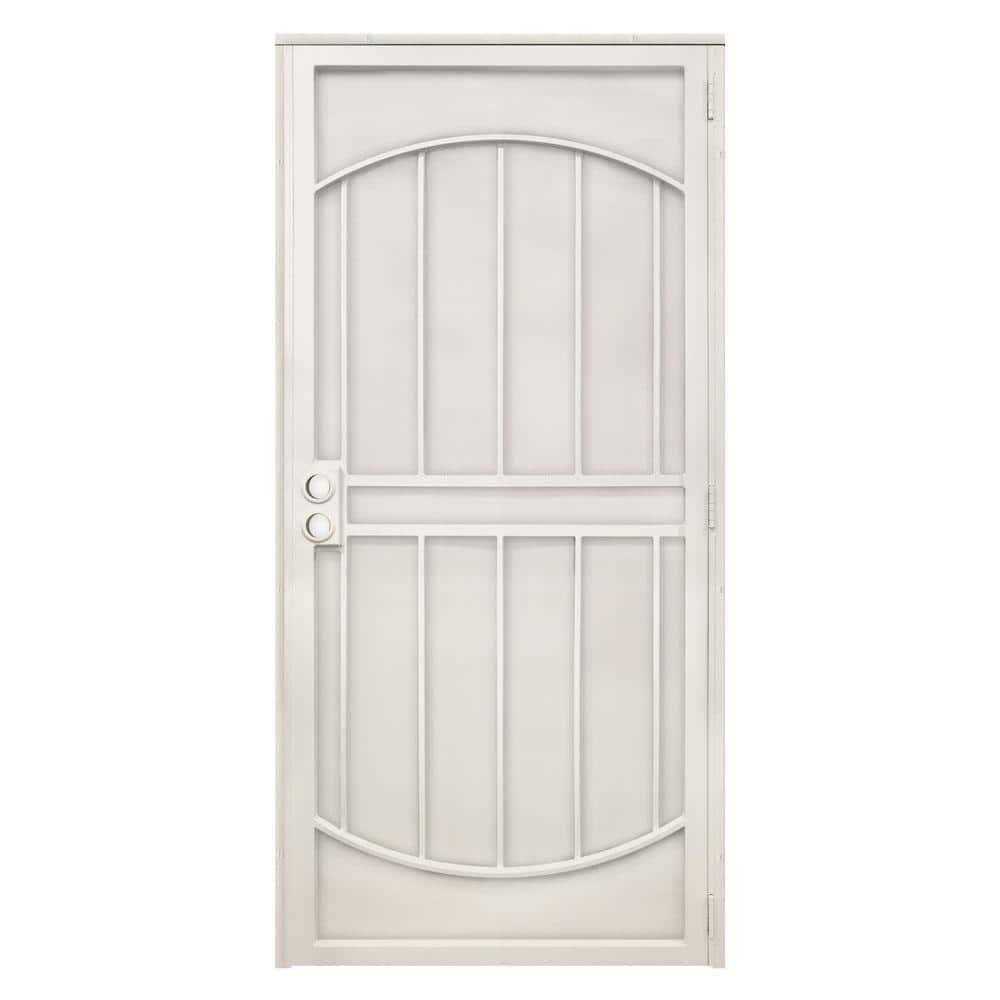Unique Home Designs 36 in. x 80 in. Su Casa Black Surface Mount Outswing Steel Security Door with Expanded Metal Screen - Zenithce