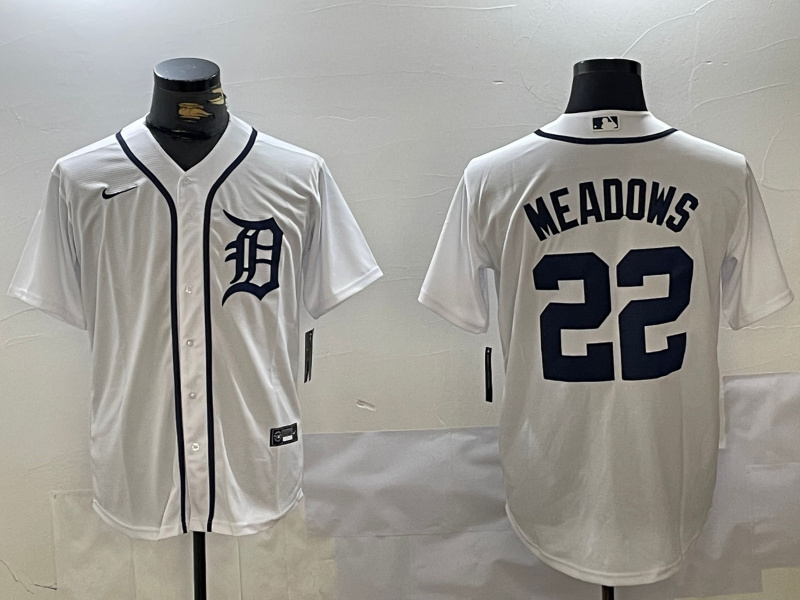 Detroit Tigers #22 Parker Meadows White Cool Base Stitched Jersey - Zenithce