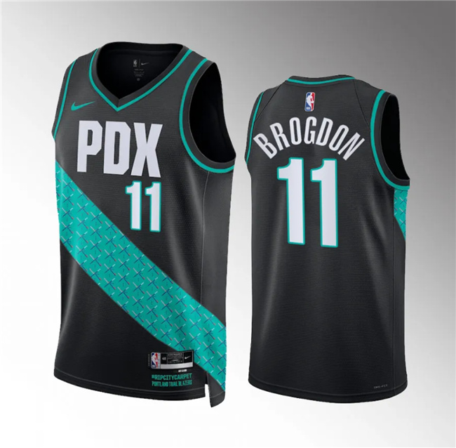 Portland Trail Blazers #11 Malcolm Brogdon 2022-23 Black City Edition Stitched Jersey - Zenithce