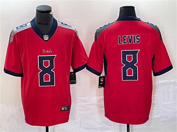 Tennessee Titans #8 Will Levis Red Vapor Untouchable Stitched Jersey - Zenithce