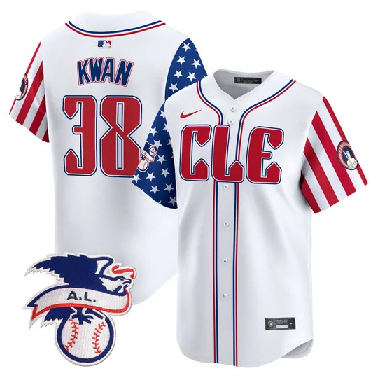 Cleveland Guardians #38 Steven Kwan White 2024 Fourth Of July Vapor Premier Limited Stitched Jersey - Zenithce