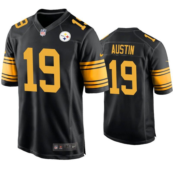 Pittsburgh Steelers #19 Calvin Austin Black Color Rush Stitched Jersey - Zenithce