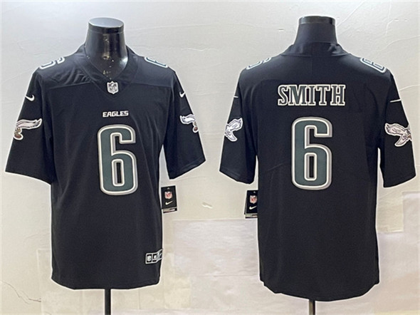 Philadelphia Eagles #6 DeVonta Smith Black Fashion New Vapor Untouchable Limited Stitched Jersey - Zenithce