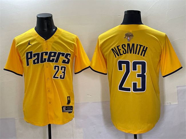 Indiana Pacers #23 Aaron Nesmith Yellow 2025 Finals Vapor Stitched Baseball Jersey - Zenithce