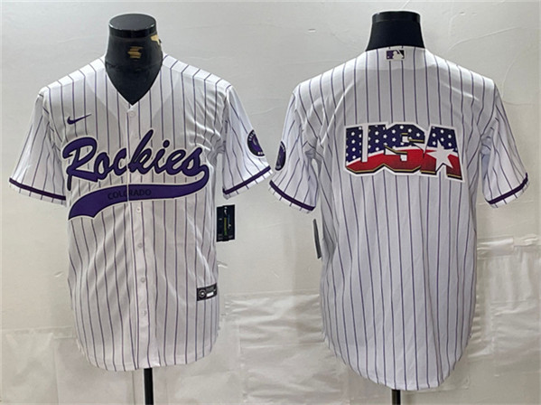 Colorado Rockies White Team Big Logo Cool Base Stitched Jersey - Zenithce