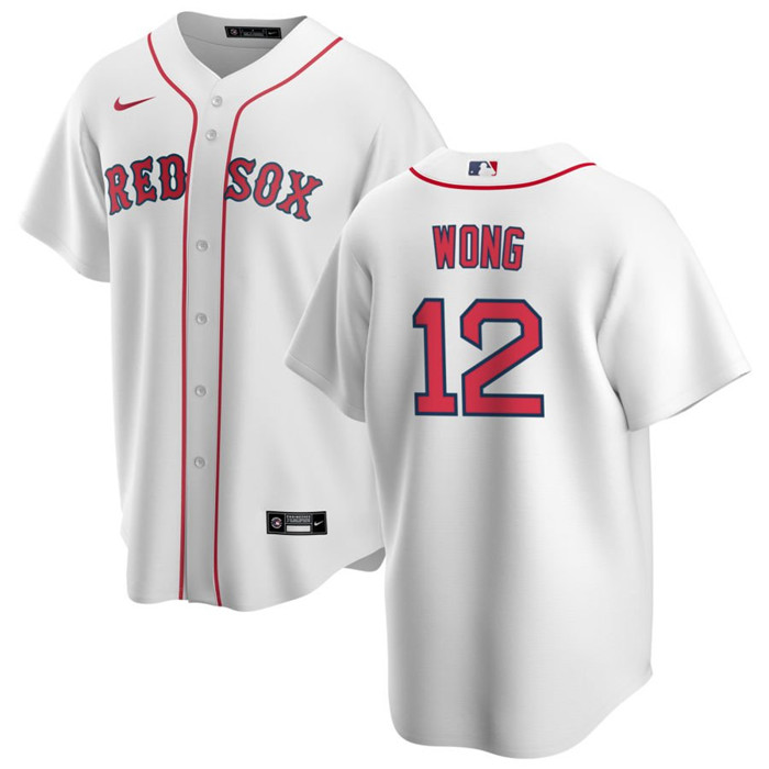Boston Red Sox #12 Connor Wong White Cool Base Stitched Jersey - Zenithce