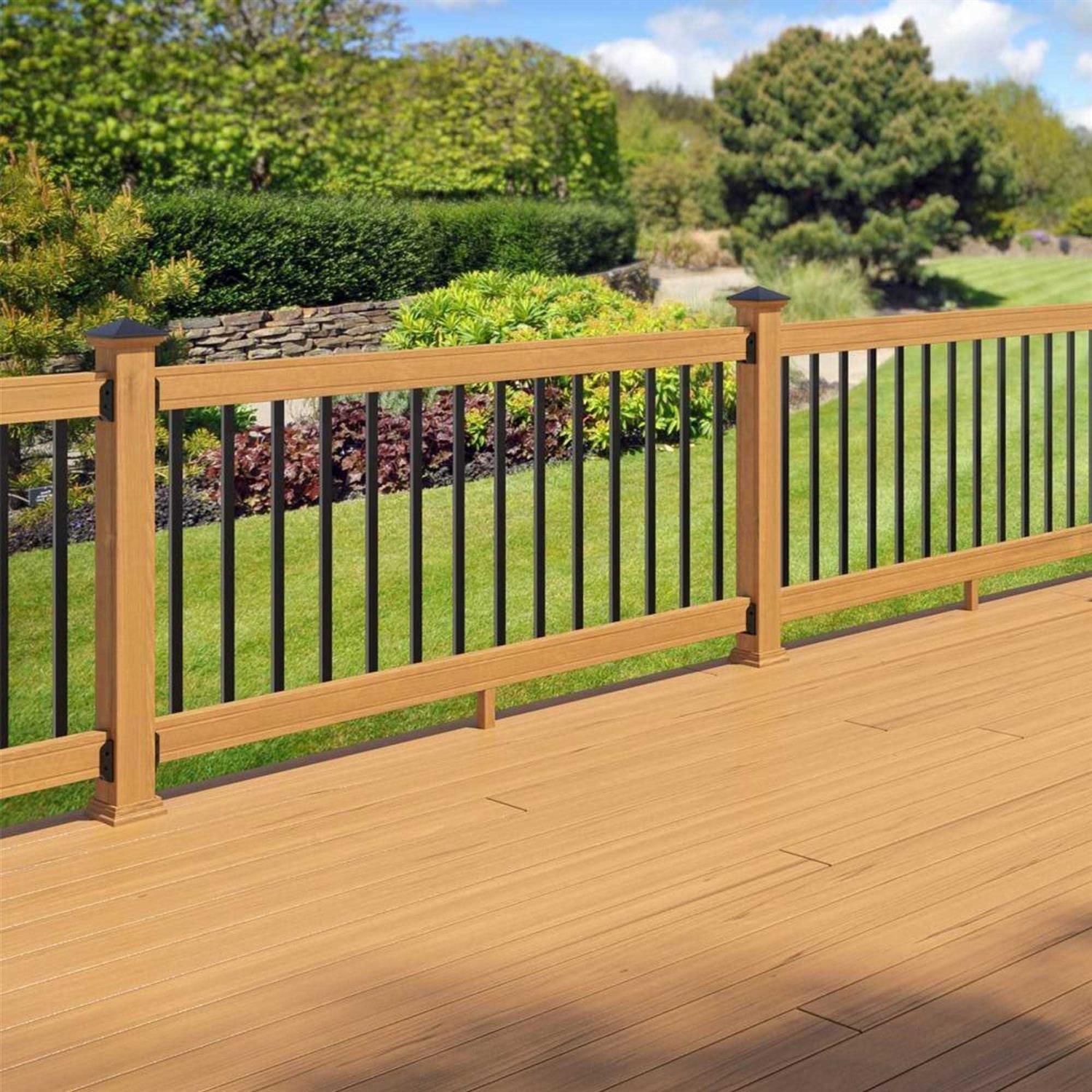 ProWood 6 ft Wood Railing Kit with Flat Aluminum Balusters - Zenithce