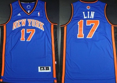 New York Knicks #17 Jeremy Lin Revolution 30 Blue Swingman Jersey - Zenithce