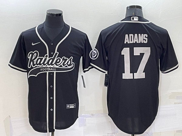 Las Vegas Raiders #17 Davante Adams Black Cool Base Stitched Baseball Jersey - Zenithce