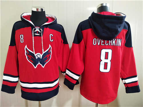 Washington Capitals #8 Alex Ovechkin Red Ageless Must-Have Lace-Up Pullover Hoodie - Zenithce