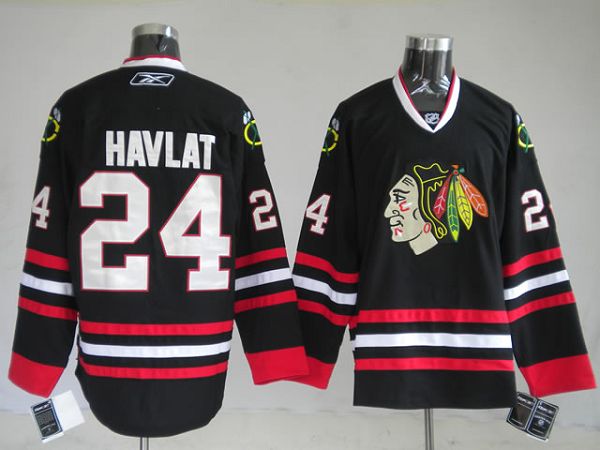 Blackhawks #24 Martin Havlat Stitched Black Jersey - Zenithce