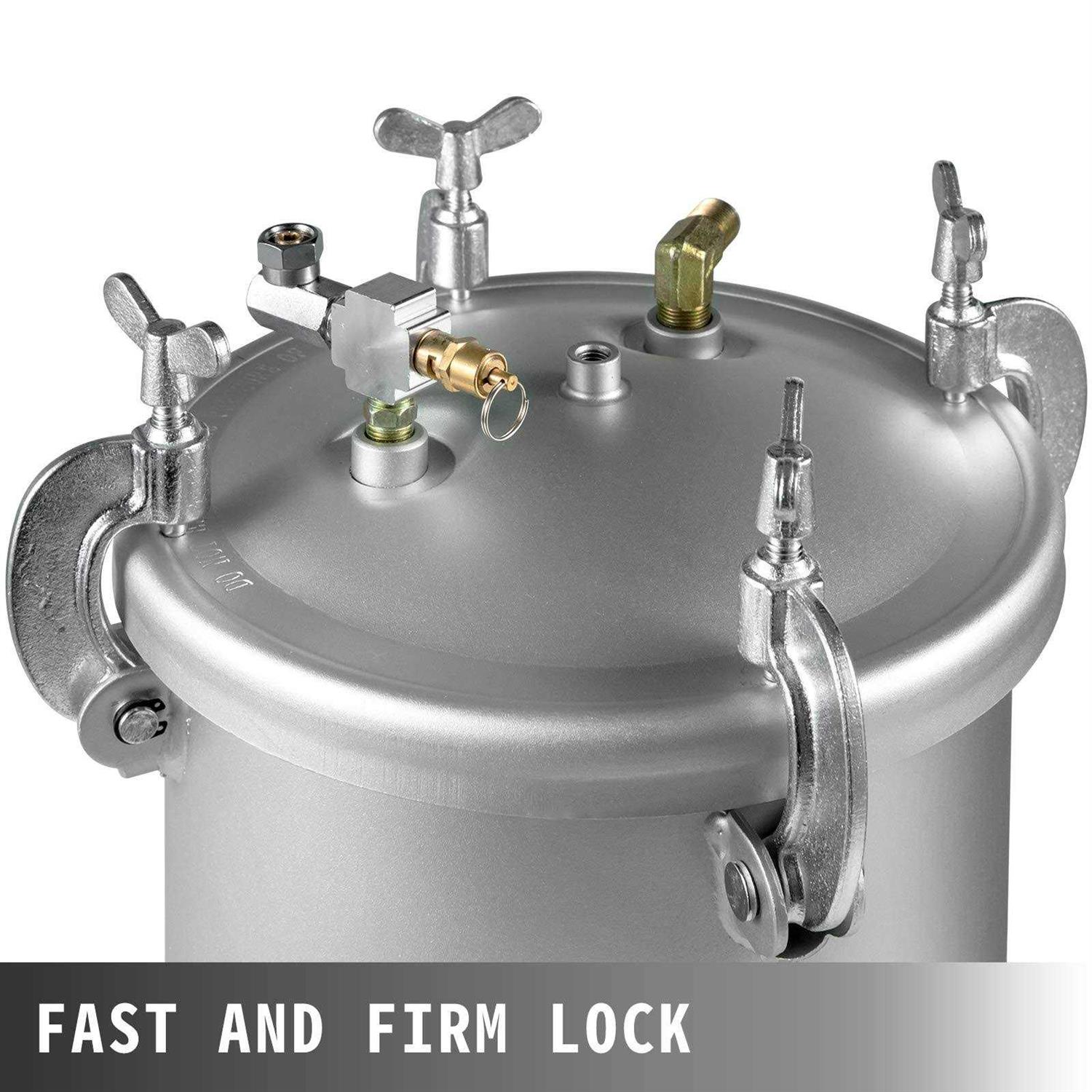 VEVOR Pressure Pot Tank 10L Pressure Pot Paint Sprayer 2.5 Gallon Paint Pressure Pot Paint Tank Nozzle Spray Guns and Paint Hose - Zenithce