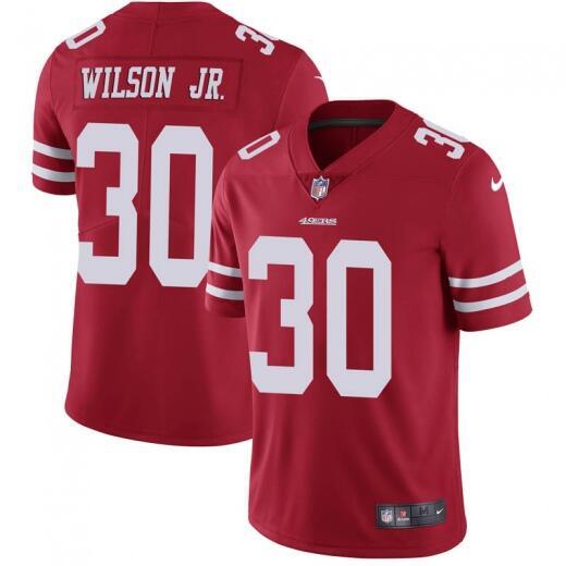San Francisco 49ers #30 Jeff Wilson Jr. Red Vapor Untouchable Limited Stitched Jersey - Zenithce