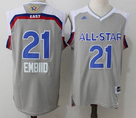 Eastern Conference Philadelphia 76ers #21 Joel Embiid adidas Gray 2017 All-Star Game Swingman Jersey - Zenithce