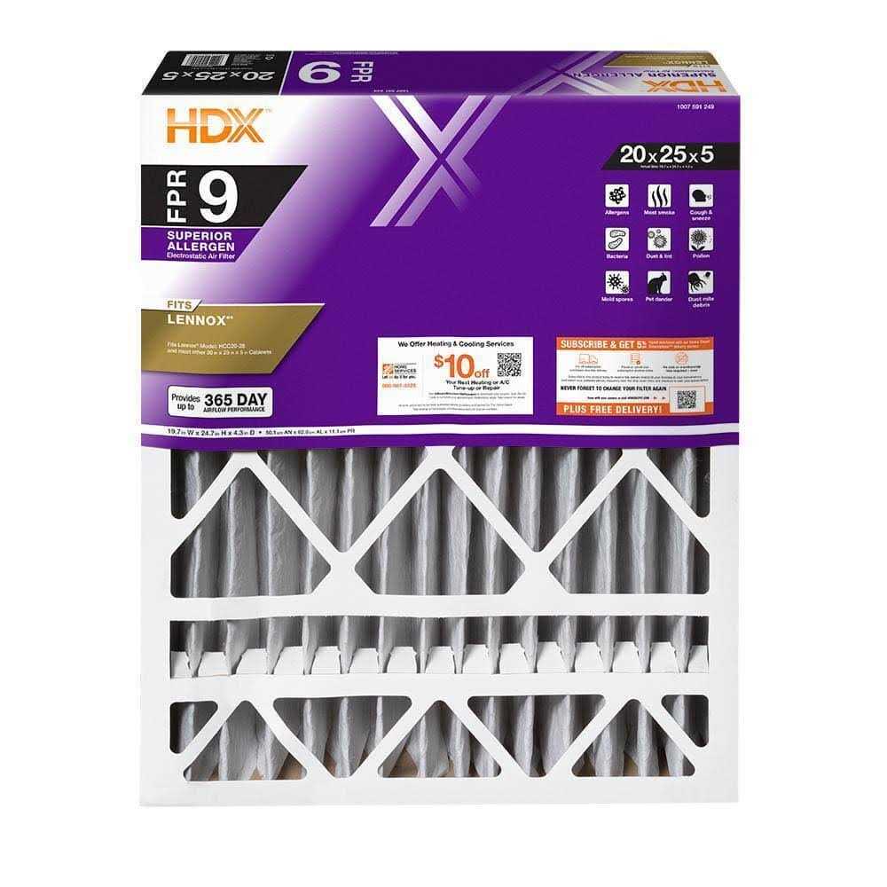 HDX 20 in. x 25 in. x 2 in. Contractor Pleated Air Filter FPR 7 - Zenithce