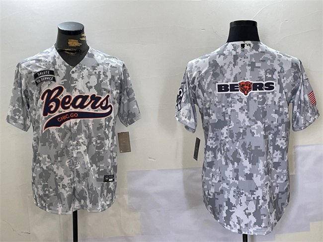 Chicago Bears Team Big Logo 2024 Arctic Camo Salute To Service Stitched Jersey - Zenithce
