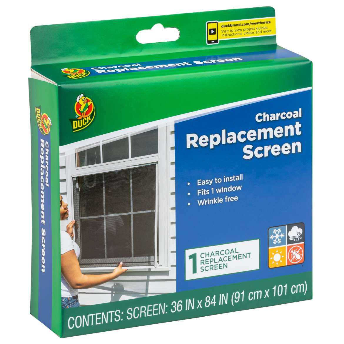 Duck Brand Replacement Screen in a Box Kit 84 in. x 36 - Zenithce