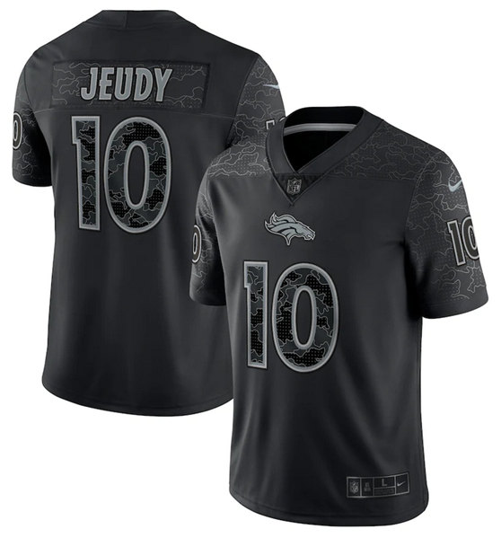 Denver Broncos #10 Jerry Jeudy Black Reflective Limited Stitched Football Jersey - Zenithce