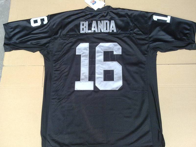 Mitchell And Ness Raiders #16 George Blanda Black Stitched Throwback Jersey - Zenithce