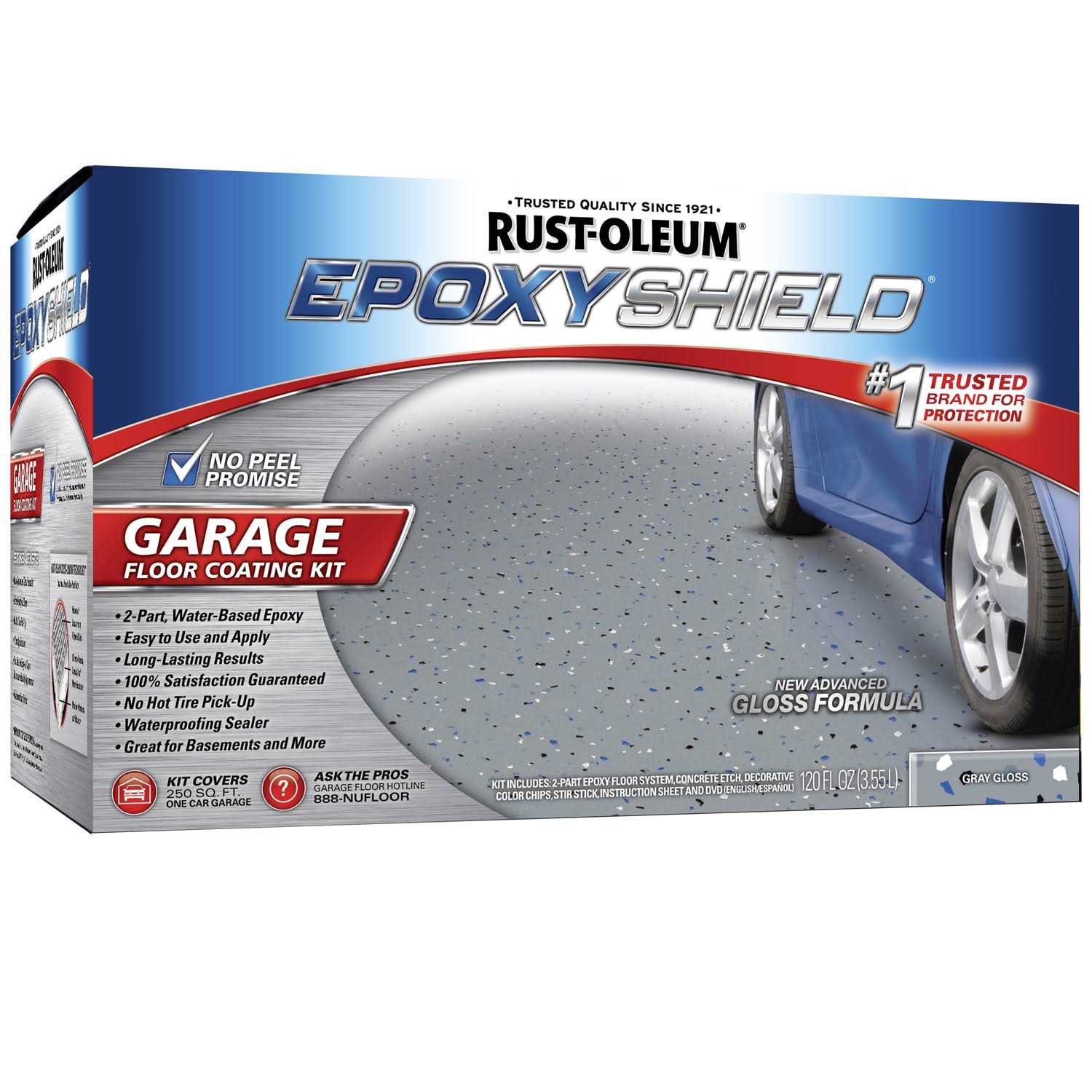 Rust-Oleum Garage Floor Coating Kit RockSolid Dark Gray 76 oz 317286 - Zenithce