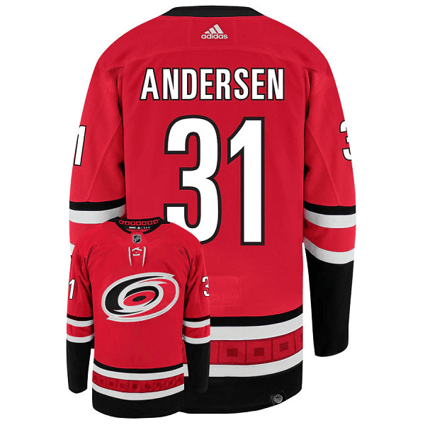 Carolina Hurricanes #31 Frederik Andersen Red Stitched Jersey - Zenithce