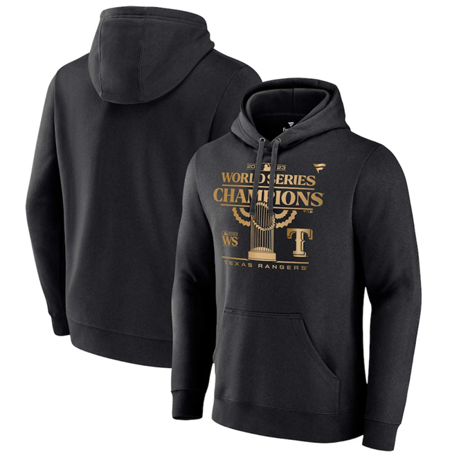 Texas Rangers Black 2023 World Series Champions Parade Pullover Hoodie - Zenithce