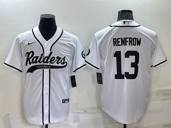 Las Vegas Raiders #13 Hunter Renfrow White Cool Base Stitched Baseball Jersey - Zenithce