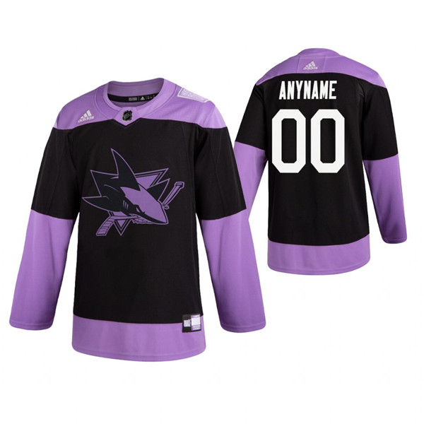 San Jose Sharks Adidas Black Hockey Fights Cancer Custom Practice NHL Stitched Jersey - Zenithce