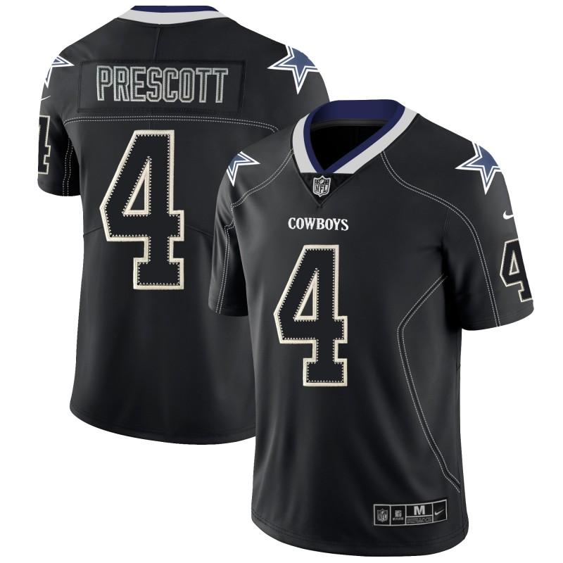Cowboys #4 Dak Prescott 2018 Lights Out Black Color Rush Limited Jersey - Zenithce