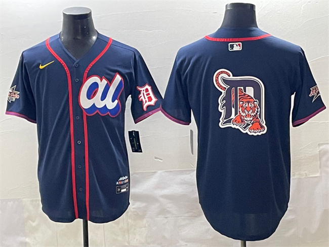 American League Detroit Tigers Team Big Logo Navy 2025 All-Star Edition Limited Stitched Jersey - Zenithce