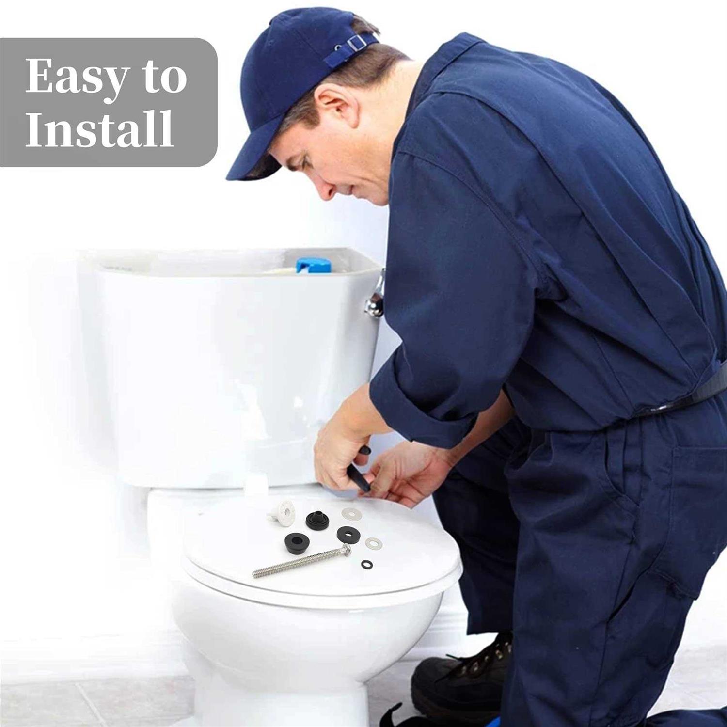 Universal Toilet Seat Bumpers Replacement Kit with 8 Extra Pads for Changing - Zenithce