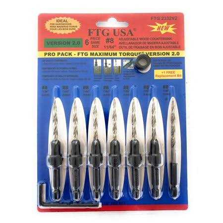 Ftg USA Countersink Drill Bit Set 6 Pc Wood Countersink Drill Bit - Zenithce