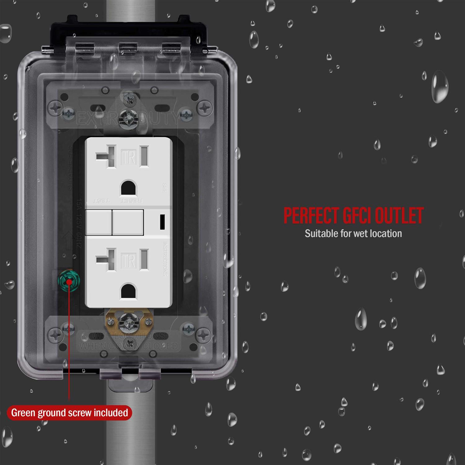 ENERLITES Weatherproof Outlet Box with Three 3/4-in Threaded Outlets Outdoor Electrical Box - Zenithce