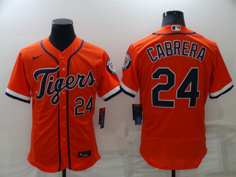 Detroit Tigers #24 Miguel Cabrera Orange Flex Base Stitched Jersey - Zenithce