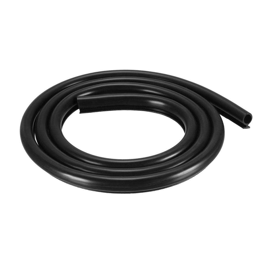 Harfington T-Slot Mount Weatherstrip Seal 7mm Bulb Bubble for 6mm Slot Black - Zenithce