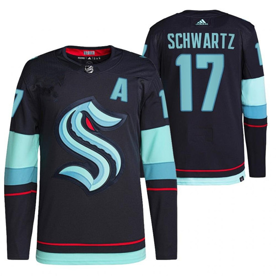 Seattle Kraken #17 Jaden Schwartz Navy Stitched Jersey - Zenithce