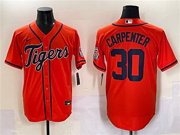 Detroit Tigers #30 Kerry Carpenter Orange With Patch Cool Base Stitched Jersey - Zenithce